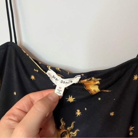 Bear Dance Celestial Gold Sun And Moon Bungee Strap Cami Mini Dress Size Small - Picture 8 of 15